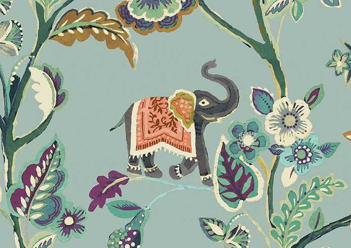 Gujarat, Vintage Blue - Roman Blind - Image 6